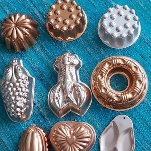 Vintage 1960s Copper Jello Molds/moulds